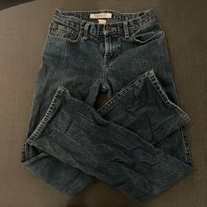 flared low rise jeans dark wash size 00 adorable